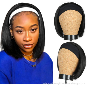 afro Synthetic short Headband Hair Wigs For Black Women Short headband Wig Bob